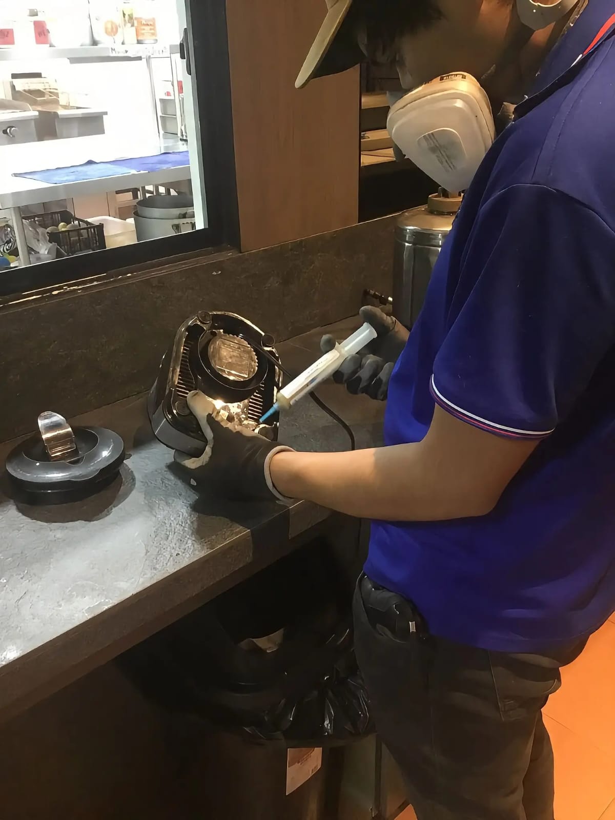 Aplicación de gel para control de plagas